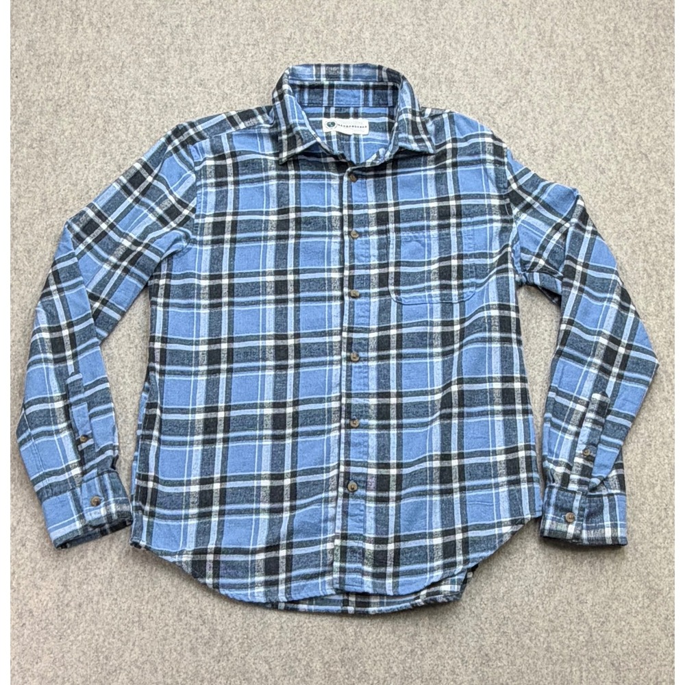 Aeropostale Shirt Mens S Plaid Flannel Blue Y2K Grunge Gorpcore Cabin Academia